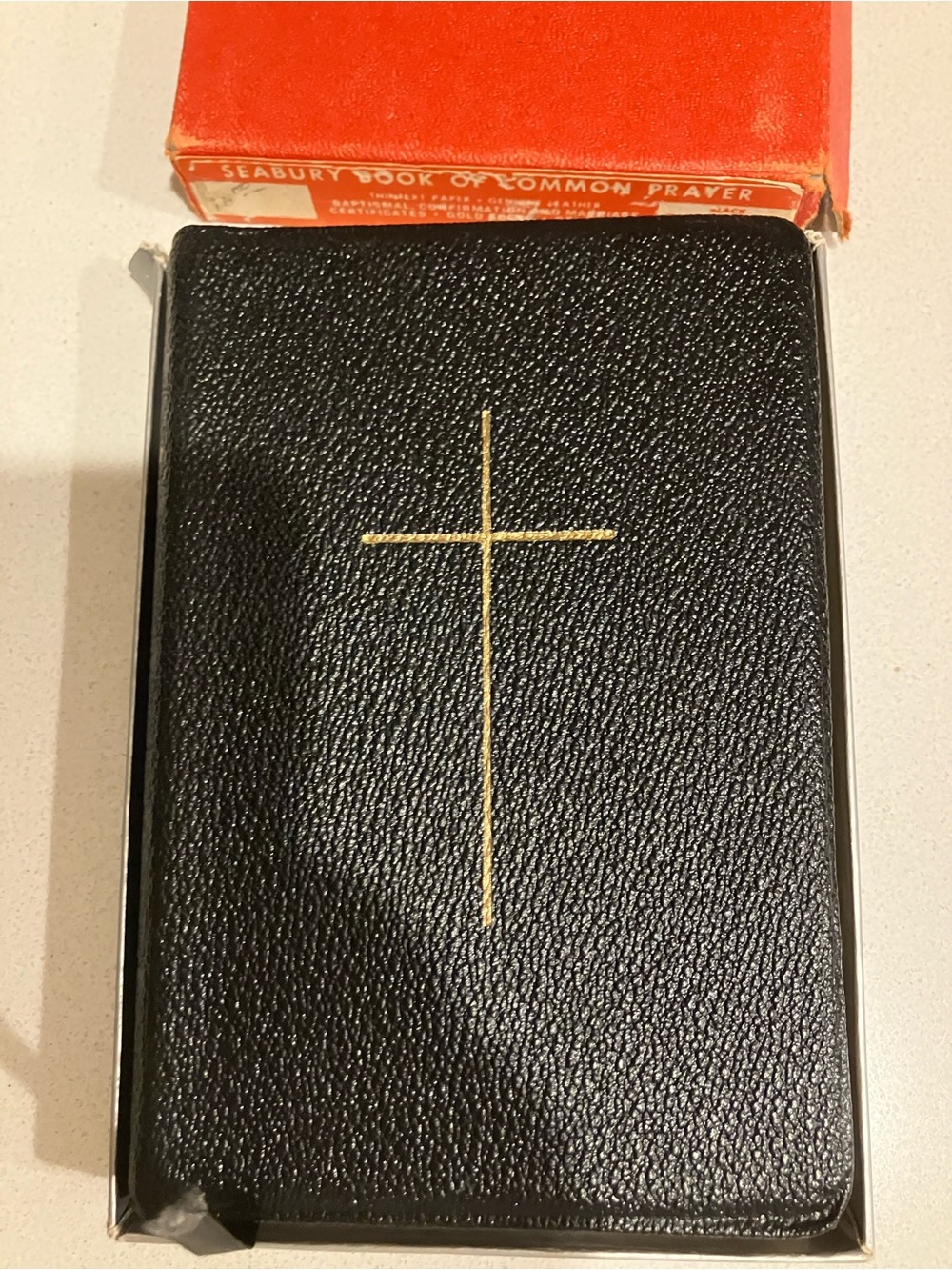 Vintage Black Common Book of Prayer with Gold Cross